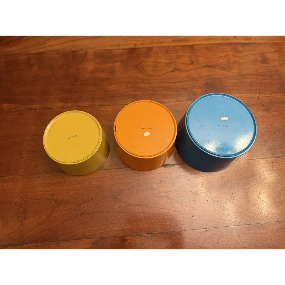Vintage Set of 3 Nesting Retro Snack Melamine Bowls Chips Pretzels Snacks & Nuts